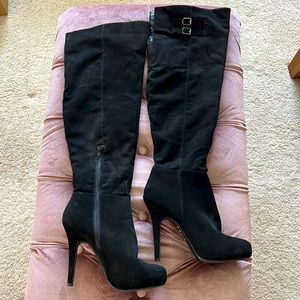 Black Over the Knee suede boots